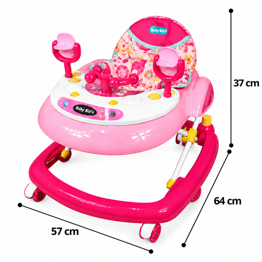 Andador Nave rosado con medidas - Baby Kit´s