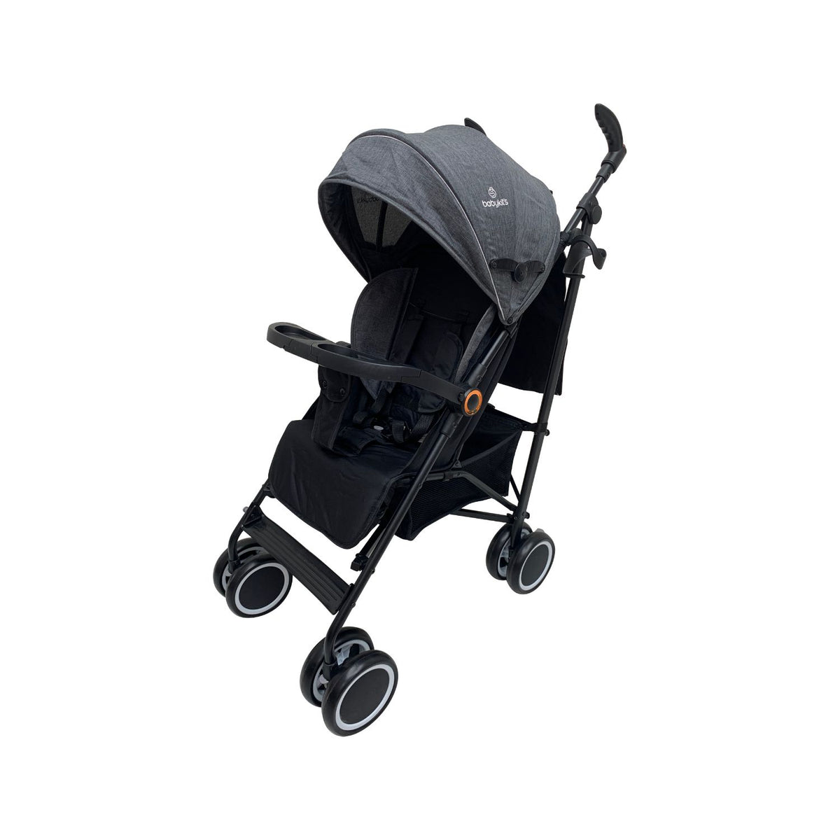 Coche Bastón Fiesta con Bandeja color gris - Baby Kit´s