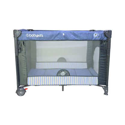 Cuna Corral Mecedora Summer color azul - Baby Kit´s
