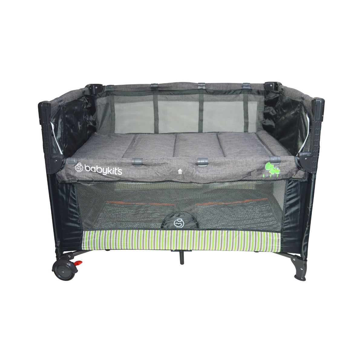 Cuna Corral Mecedora Summer color gris - Baby Kit´s