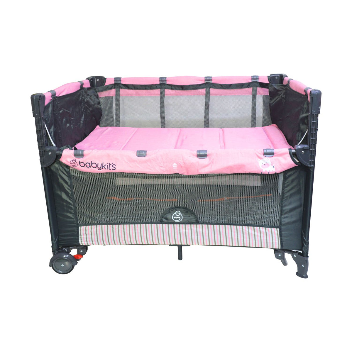 Cuna Corral Mecedora Summer color rosado - Baby Kit´s