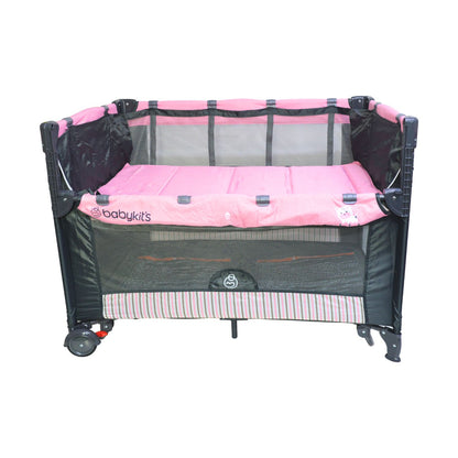 Cuna Corral Mecedora Summer color rosado - Baby Kit´s