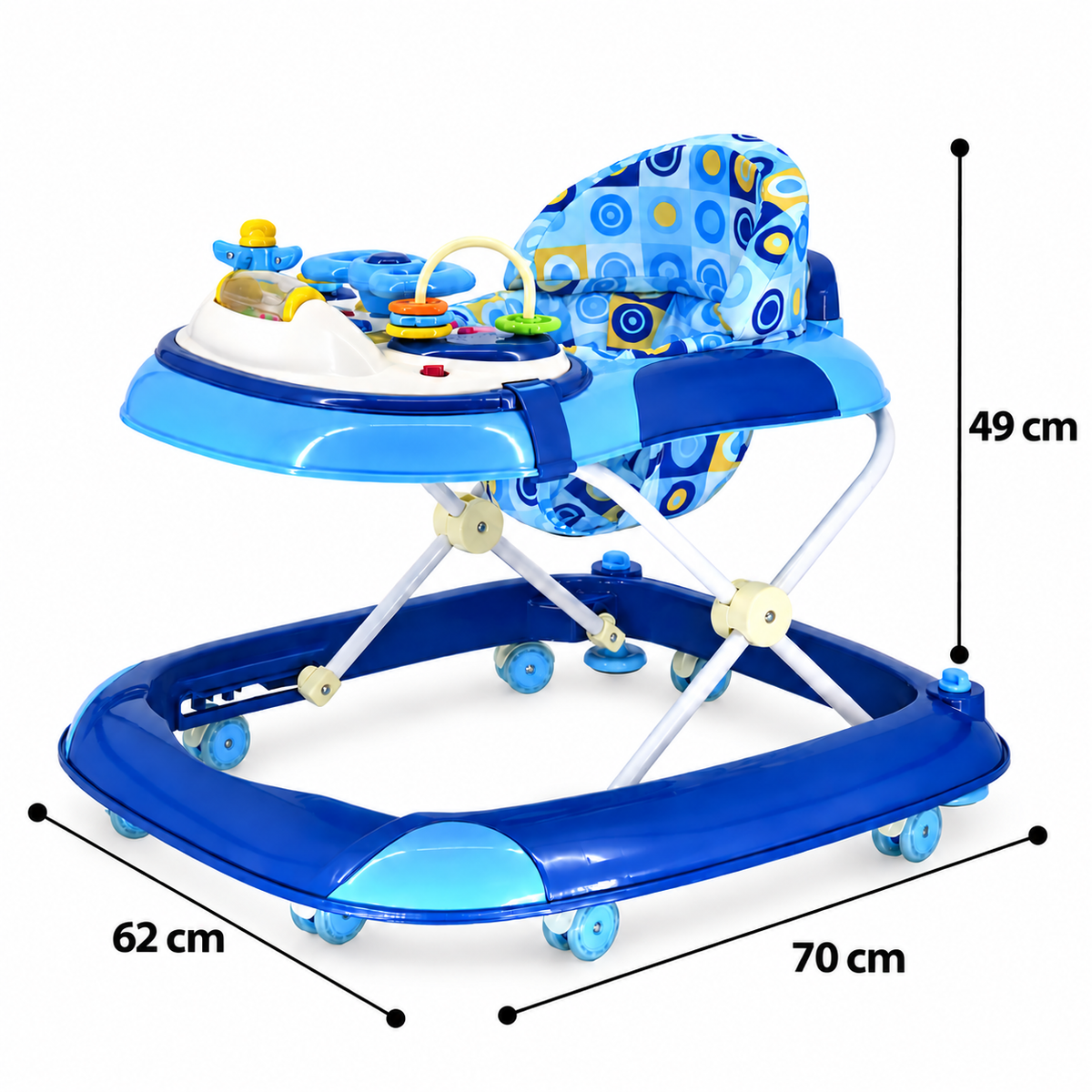Andador Sander azul con medidas - Baby Kit´s