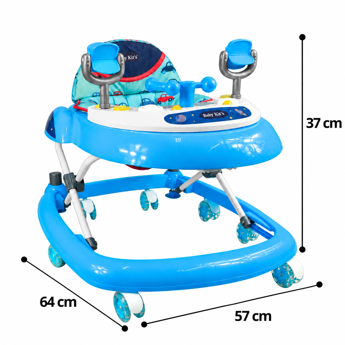 Andador Nave azul con medidas - Baby Kit´s