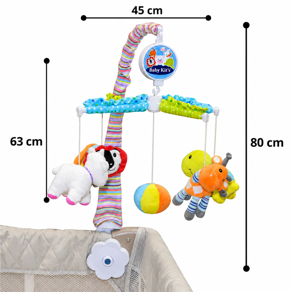 Animóvil Musical azul con medidas - Baby Kit´s