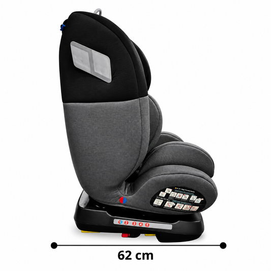 Butaca Crusier vista lateral con medidas - Baby Kit´s