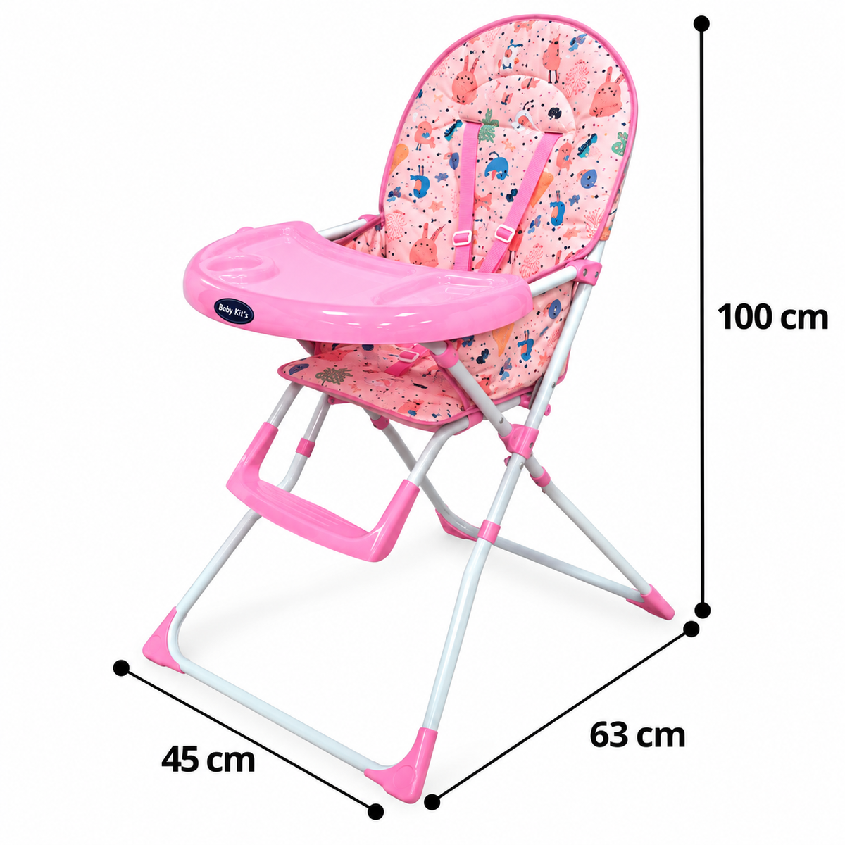Silla de Comer Vectra rosado con medidas - Baby Kit´s